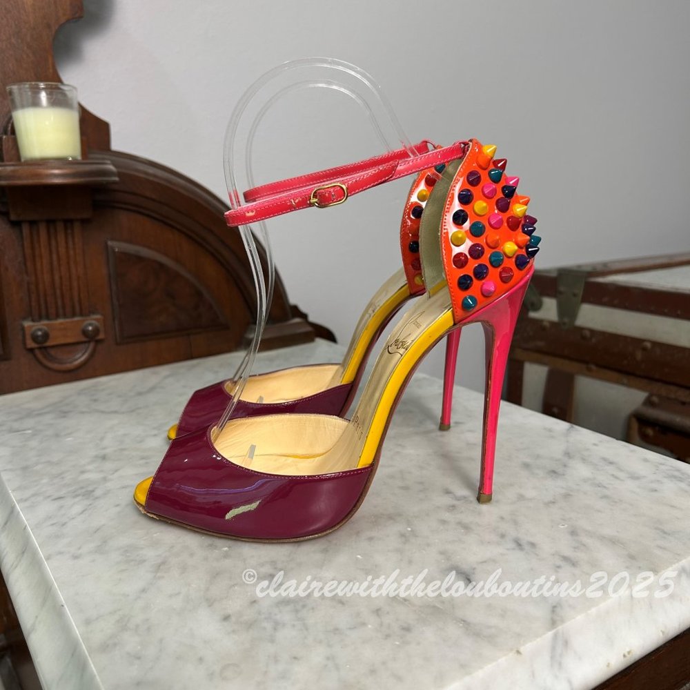 Christian Louboutin Pina Spike 120 Multicolor Heels size 37